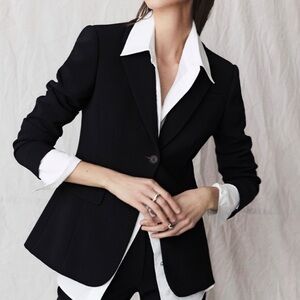 Express Black Blazer with White Accents